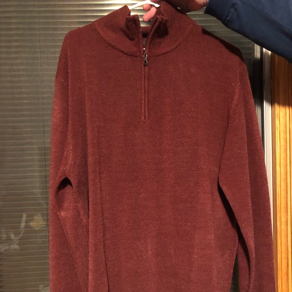 XL Red Weather-Proof Vintage Quarter-Zip Sweater